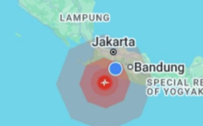 Lokasi gempa bumi M4,5 yang berpusat di perairan laut Kabupaten Sukabumi, Jabar pada Selasa (2/10/2024). ANTARA/HO-BPBD Sukabumi)