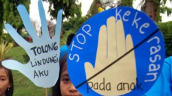 Ilustrasi - Kampanye damai perlindungan terhadap anak dari tindak kekerasan, eksploitasi, diskriminasi, dan pelecehan seksual. (ANTARA FOTO/Aditya Pradana Putra/kye/aa.)