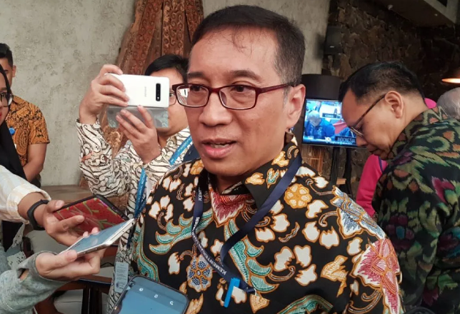 Direktur Jenderal Kerja Sama Multilateral Kementerian Luar Negeri Febrian Alphyanto Ruddyard dalam temu media di Jakarta, Senin (16/9/2019). (ANTARA/Yashinta Difa)