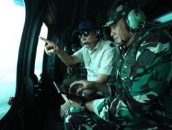 Menhan Sjafrie Tinjau Daerah Latihan di Nunukan, Kalimantan Utara dari Helikopter