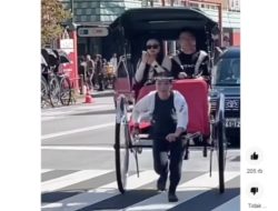 Viral Tukang Becak Manual Berwajah Rupawan, Jinrikisha Budaya Tradisional Jepang yang Bertahan hingga Sekarang