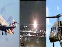 Tragis, Helikopter Militer Black Hawk Tabrakan dengan Pesawat Sipil American Airlines, 64 Orang Tewas