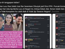Jabat Dirut PFN, Ifan Seventeen Belum Serahkan LHKPN ke KPK