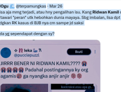 Tuduhan Perselingkuhan Ridwan Kamil, Warganet Bilang Pengalihan Isu Kasus BJB