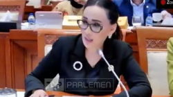 Tangkapan layar anggota Komisi I DPR Amelia Anggraini di kompleks parlemen, Jakarta, Rabu (30/4/2025). (ANTARA/HO-DPR)