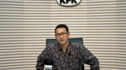 Juru Bicara Komisi Pemberantasan Korupsi (KPK) Budi Prasetyo saat memberikan keterangan di Gedung Merah Putih KPK, Jakarta, Jumat (16/5/2025). (ANTARA/Rio Feisal)