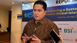 Menteri Badan Usaha Milik Negara (BUMN) Erick Thohir ditemui usai menghadiri acara Indonesia Sharia Forum 2025 di Jakarta, Senin (26/5/2025). ANTARA/Maria Cicilia Galuh