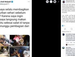 Cuitan Dedi Mulyadi Bagikan Daging Kurban Sebelum Hari Raya Tuai Sorotan: Pahala Bisa Gugur
