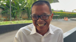 Mantan Dirjen Binapenta dan PKK Kementerian Ketenagakerjaan pada 2020-2023, Suhartono, usai menjalani pemeriksaan oleh penyidik Komisi Pemberantasan Korupsi, di Gedung Merah Putih KPK, Jakarta, Senin (2/6/2025). (ANTARA/Rio Feisal)