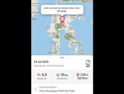 Gempa Magnitudo 6,0 di Poso Dirasakan hingga di Mamuju Sulbar, Tidak Berpotensi Tsunami