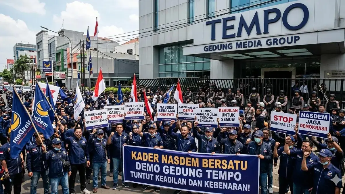 Kader Nasdem Demo Kantor Tempo: Protes Karikatur dan Isu Merger Partai Nasdem-Gerindra